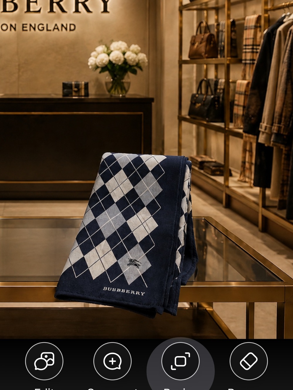 Stunning vintage Burberry argyle partnered print scarf